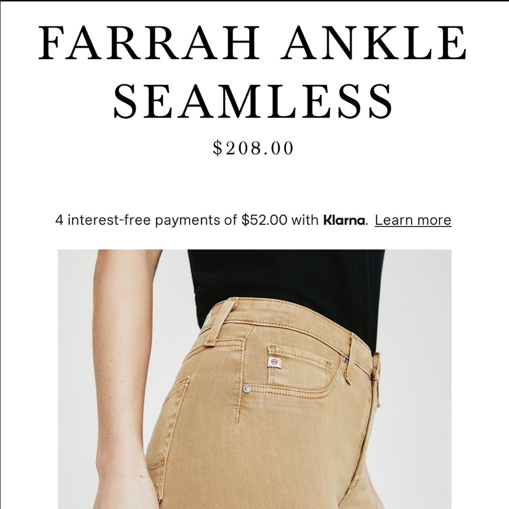 AG Farrah Ankle Seamless high Rise skinny 28